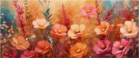 Kép - Virágos rét, festmény (120x50 cm)