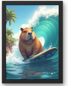 Kapibara poszter, deszkán szörf