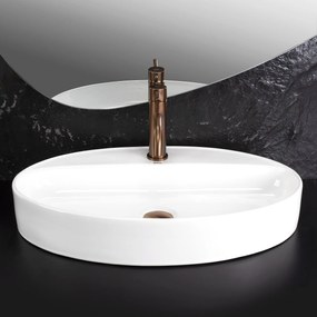 Rea Nastazja, pultra szerelhető mosdó 610x375x105 mm, fényes fehér, REA-U6359