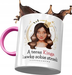 Rózsaszín Bögre Kinga Barátnőknek Ajándék Nyomtatott Fotóval