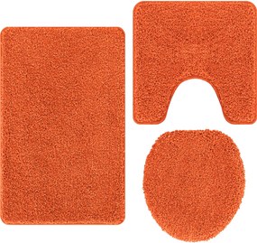 vidaXL Csúszásmentes fürdőszőnyeg készlet 3 pcs Narancssárga PP