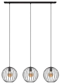 Helam Csillár zsinóron MERCURE 3xE27/15W/230V fekete HE1185