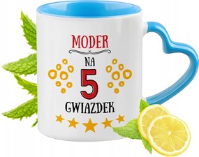 Kék bögre szív alakú füllel Modera számára Ideális Ajándék