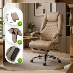 GIORGIO forgó masszázsfotel, bézs