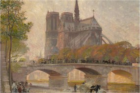 Kép - Robert William Vonnoh, Notre Dame de Paris, reprodukciók (90x60 cm)