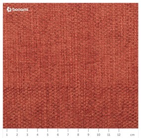 Téglavörös kinyitható-tárolóhelyes sarokkanapé (bal oldali-L alakú) Fuji – Bobochic Paris