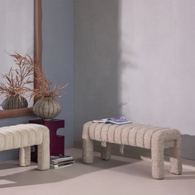 Világosbarna buklé párnázott pad Frex – WOOOD