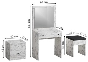 Fésülködő asztal Nice - Carrara Marble