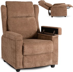 Fotel Rozkładany SPENCER Brązowy Sztruksowy