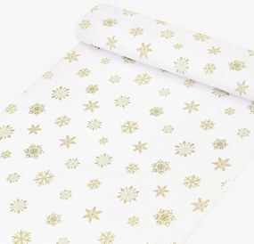 Goldea karácsonyi teflon szövet terítőknek - arany hópelyhek 160 cm