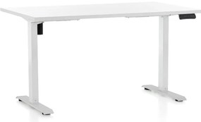 Állítható magasságú asztal OfficeTech B, 120 x 80 cm, fehér alap, fehér