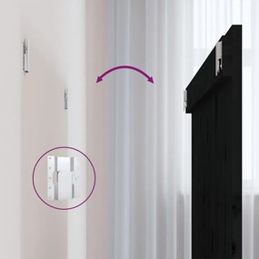 fekete tömör fenyőfa fali fejtámla 108x3x90 cm