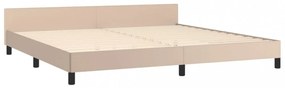 kávészínű ágykeret fejtámlával matrac nélkül 200x200 cm