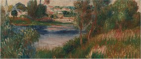 Kép - Auguste Renoir, Landscape at Vetheuil, reprodukciók (120x50 cm)