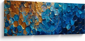 Kép - Kék-arany festmény (órával) (90x30 cm)