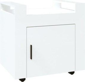 vidaXL magasfényű fehér szerelt fa asztal-kocsi 60 x 45 x 60 cm