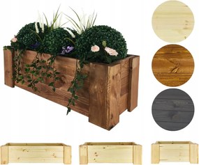 Fa erkélyláda kerti virágtartó herbárium takaróponyva 30x80x30cm Eko