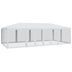 Fehér HDPE rendezvénysátor 12 hálós oldalfallal 8 x 4 m