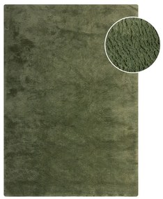 Sötétzöld szintetikus szőrme szőnyeg 160x230 cm Faroe Wool Look Fur – Flair Rugs