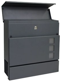 Postaláda BK 932, csővel és ablakokkal, antracit