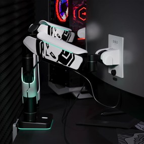 Képernyőállvány két 49 hüvelykes monitorhoz, fehér-fekete X-Arm Dual RGB
