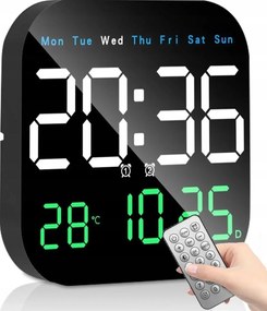 Modern Nagy Falióra Digitális Led Ébresztőóra Hőmérséklet Távirányító