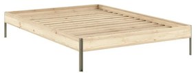 Natúr színű borovi fenyő franciaágy ágytámla nélkül ágyráccsal 160x200 cm Core – Karup Design