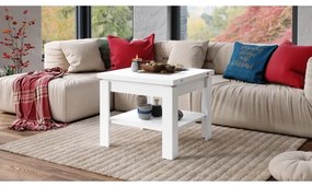 Fehér LIA kihúzható konferencia/étkezőasztal polccal