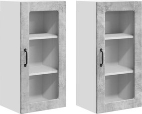 vidaXL Konyhaszekrény 2 pcs Beton Szürke 40 x 31 x 80 cm Faanyag