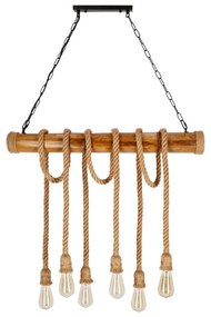 Láncos csillár VINT 6xE27/40W/230V bambusz