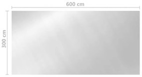 ezüst polietilén medencetakaró 600 x 300 cm