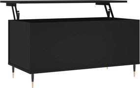 vidaXL fekete szerelt fa dohányzóasztal 90x44,5x45 cm