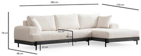 Sarokkanapé Etorella (J) (fehér + fekete). 1106827