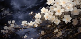 Poszter 91,3x44,5cm Fehér virágok a kertben