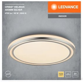 Ledvance - LED Mennyezeti lámpa ORBIS HELMAN LED/36W/230V átm. 48,5 cm ezüst