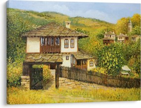 Kép - Házak nyáron (70x50 cm)