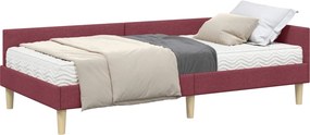 vidaXL Sarok Ágykeret Matraccal matracmal 2 pcs Szürke szövet