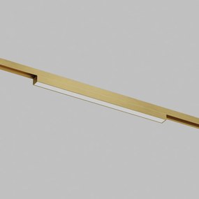 Track light SHINE LINEAR ZigBee, 48V, 10W, 2700–6000K, IP20, satin brass, aluminum — DK/EU-5951-SB