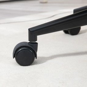 HOMCOM Irodai Szék Modern Dizájnú Párnázott Hátpárnával, Magassága Állítható, 360°-ban Forgó, Fekete Alap, Szürke Szövet Kárpitozás | Aosom