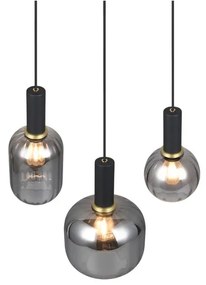 Fekete függőlámpa üveg búrával Diva – Trio