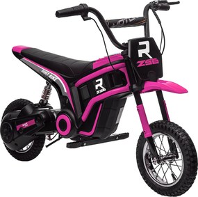 HOMCOM Elektromos Motor Gyerekeknek 24V 350W Motorral, 8-16 KM/H Sebességfokozatokkal, 12 Hüvelykes Léggumi Kerekekkel, Elektromos Motor Zenés Fényszó