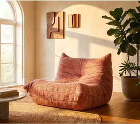 Rózsaszín buklé babzsákfotel Mask – Mauro Ferretti