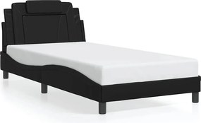 vidaXL fekete műbőr ágykeret Viana matrac nélkül 100x203 cm