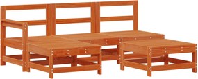 vidaXL Kerti lounge szett 5 pcs Viaszbarna Tömör fenyő
