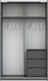 BERNO ruhásszekrény, 120 cm | Antracit/kasmír