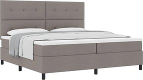 vidaXL Boxrugós ágy matracmal fejtámlával Tópszínű 200 x 200 cm szövet