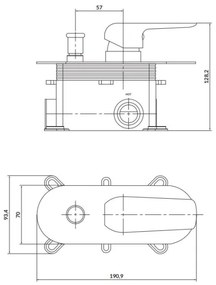 Cersanit S951-345 -Zuhanycsap rejtett beépítéshez CITY fényezett króm
