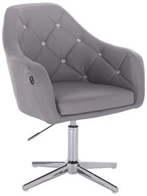 HR830 Szürke modern műbőr szék krómozott lábbal