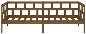 mézbarna tömör fenyőfa kanapéágy 80x200 cm