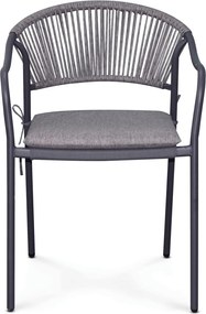 Kerti szék, fém, polyrattan, szürke, AZC-L1352 GREY